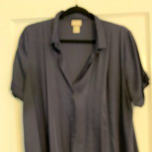 Blue Silky Button-down